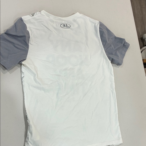 Under Armour Kids' White and Gray Basketball Tee - Picture 3 of 3